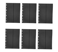 TOGEVAL 10 Pcs Double-Sided Loose-Leaf Stamp Storage Pockets with Black Background Standard Album Inner Sheets for Stamp Collectors High Capacity Card Holder for Commemorative and