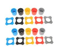 TOGEVAL 10 Sets Ktv Microphone Anti-roll Silicone Rings Four-corner Non-slip Protective Covers Universal Mic Anti-drop Rings for Karaoke and Live Streaming, Grey Orange Black Red