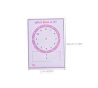 TOGEVAL 10 Sheets Reusable Dual-sided Clock Template Board for Telling Practice Smooth Erasable Hour and Hand Sheets Learning Paper for Early Math Skills and Home Education