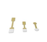 TOGEVAL 100 Sheets Kraft Paper Square Price Tags Adhesive Marking Labels for Jewelry Rings Clothing Display Blank Writable Stickers for Stock Management