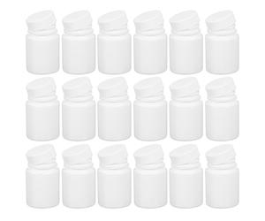 TOGEVAL 100pcs 50ml White Pe Plastic Pill Bottles with Screw Top Caps Leakproof Storage Bottles for Capsules and Tablets, Portable Travel Medicine Containers for Daily Use