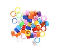 TOGEVAL 100PCS 8mm Plastic Bird Foot Rings Numbered Pigeon Identification Rings Assorted Colors for Parrots and Aviary Use