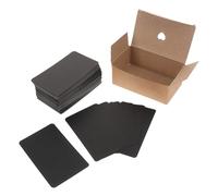 TOGEVAL 100pcs Black Blank Playing Word Cards Easy to Write Note Paper Greeting Cardstock Index Cards for DIY Projects Learning Entertainment and Collecting