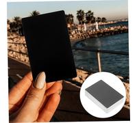 TOGEVAL 100pcs Blank Aluminum Business Cards Black Metal Material Smooth Surface Round Corner for Laser Engraving DIY Nameplates Labels and Tags Crafting