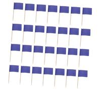 TOGEVAL 100pcs Fruit Cheese Markers Labels Cheese Name Tags Blank Toothpick Flag Party Cupcake Flags Picks for Charcuterie Board Cake Toothpicks Decorations Blue