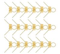 TOGEVAL 100pcs Gold Ornament Topper Caps with Hooks Electroplated Round Metal Christmas Ornament Replacement Tops Easy Install Xmas Ball Hangers for DIY Holiday Decorations