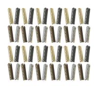 TOGEVAL 100Pcs Metal Shoe Lace Tips Aglets Replacement Ends for Shoelaces, Round 4-Hole Caps 4×23Mm in White, Gold, Gunmetal, and Antique Blue, Shoe Lace Accessories for DIY Repair and