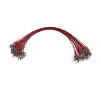 TOGEVAL 100PCS Steel Wire Trace Leaders with Swivels Red Corrosion-resistant Fishing Rig for Bite Protection and Easy Hook Change Suitable for Various Fishing Styles and Gear