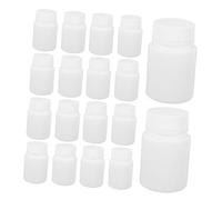 TOGEVAL 100pcs White Plastic Pill Bottles Screw Top Vitamin Supplement Containers Leakproof PE Medicine Storage for Tablets Capsules Organizing