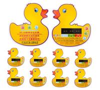 TOGEVAL 10pcs Bath Thermometers Duck Shaped Water Temperature Cards Digital LCD Display Portable Safety Monitor for Newborns and Bath