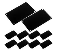 TOGEVAL 10Pcs Black Aluminum Rectangle Engraving Plates with Rounded Corners 100X60Mm Sublimation Metal Sign Blanks for DIY Craft, Name Plate Engraving Blanks with 4 Holes, 1Mm Thickness