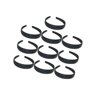 TOGEVAL 10Pcs Black Wide Satin Headbands DIY Hair Accessories for Women Simple Chic Hair Bands for Styling and Headwrap Craft Material
