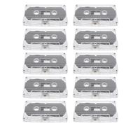 TOGEVAL 10pcs Clear Blank Cassette Tapes Recordable Retro Style Audio Tapes for Music Speech Recording Multipurpose DIY Messages and Playback Supplies