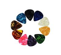 TOGEVAL 10pcs Colorful Guitar Paddle Celluloid Picks Resistant Pleasant Touch for Bass Guitar Instrument Enthusiasts Random Color