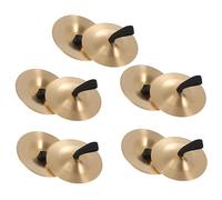 TOGEVAL 10pcs Copper Finger Cymbals for Boys and Girls, 5.5cm Orff Percussion Musical Instrument Set, Gold Tone Finger Instruments for Dance, Party, and Children's Rhythm Learning