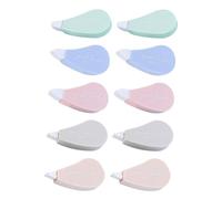 TOGEVAL 10Pcs Correction Tape for School Students Portable Ergonomic Design Smooth Writing Quick Error Fixing Mini White Tape Rollers for Stationery Supplies