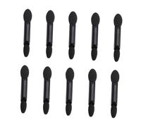 TOGEVAL 10pcs Disposable Dual Sided Eyeshadow Brush with Black Handle Oval Sponge Tips Soft Applicator for Travel Party Wedding Daily Makeup Use