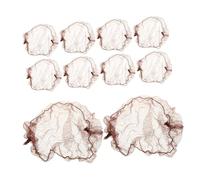 TOGEVAL 10pcs Elastic Mesh Hair Bun Nets 7mm x 70cm Brown Invisible Hair Nets for Women Girls Ballet Dance Nurse Wraps Individual Packaging