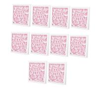 TOGEVAL 10Pcs European Style Butterfly Birthday Cards for Her Romantic Floral Invitation for Women Elegant Paper Party Greetings for Milestone Celebrations Pink and White