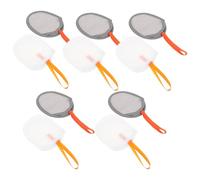 TOGEVAL 10pcs Exfoliating Soap Bag Mesh Pouch with Hanging Rope, Dual-sided Foaming Lather Net for Shower and Travel, Small Grey and White Soap Saver Bags for Body and Face Cleansing