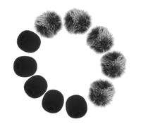 TOGEVAL 10pcs Furry Lapel Microphone Covers Mini Windscreen for Headset Mic Outdoor Use Soft Material for Conference Mic Protection