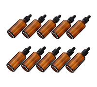 TOGEVAL 10pcs Glass Dropper Bottles for Essential Oils Empty Portable Liquid Bottles with Droppers for DIY Aromatherapy Massage Hair and Beard Oils Travel-ready Refillable Containers