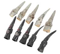 TOGEVAL 10pcs Halloween Skull and Spider Finger Sleeves Set, Fake Witch Nails Cosplay Props for Party, Spooky Skeleton Finger Covers for Adults