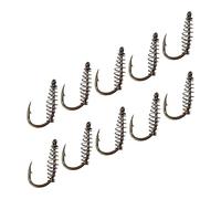 TOGEVAL 10pcs High Carbon Steel Fishing Hooks Portable Spring Hooks for Freshwater Saltwater Fishing Durable Tackle for Family Use