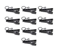 TOGEVAL 10pcs Iron Lavalier Microphone Clips Replacement Collar Clips 8.5mm Matte Finish Mic Lapel Holders for Microphone Wire Management and Stage Use