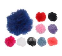 TOGEVAL 10pcs Lapel Microphone Windscreen Muff Furry Lavalier Mic Wind Cover Elastic Band, Mini Windproof Microphone Cover for Outdoor Interview and Recording