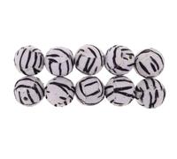 TOGEVAL 10pcs Leopard Print Cloth Cat Toys Small Spherical Toys for Cats Interactive Kitten Balls