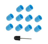 TOGEVAL 10pcs Manicure Sand Cap Nail Drill Bits for Pedicure Nail Polishing Burr Tools Sanding Caps