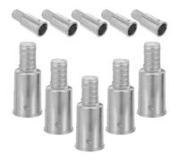 TOGEVAL 10pcs Metal Threaded Broom Handle Connectors Mop Handle Adapters with American Standard Threads Replacement Tips for Extension Poles Compatible with Straight Mop and Broom Poles