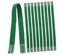 TOGEVAL 10pcs Mini Christmas Scarf for Wine Bottles Dolls and DIY Accessories Double Sided Flocked Green Miniature Wraps Festive Decoration for Holiday Parties and Crafts