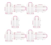 TOGEVAL 10PCS Mini Plastic Travel Suitcase Favor Boxes with Secure Lock Clear Rolling Trolley Candy Containers for Wedding Birthday Party Jewelry Storage