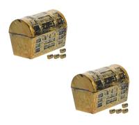 TOGEVAL 10pcs Miniature Treasure Chests Vintage Decorative Boxes for Party Favors Dollhouse Decor and Tiny House Accessories Chic Colors Realistic Design