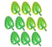 TOGEVAL 10pcs Monstera Leaf Shape Balloons Summer Party Decorations Tropical Jungle Theme Lovely Yellow Green Balloon for Home Bar Club Festive Layout Props