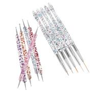 TOGEVAL 10pcs Nail Art Dotting Tool Double-ended Nail Brush for Detailed Graffiti and Design Drawing Portable Dual-function Pen for Embossing and Flower Motifs