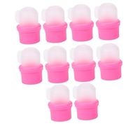 TOGEVAL 10PCS Nail Soaker Covers for Polish Removers Reusable Manicure Tools with Comfortable PP Material Tight Fit Caps for UV Gel Nail Polish Removal and Practical for DIY and