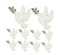TOGEVAL 10pcs Peace Dove Brooch Pins for Women Vintage Metal Lapel Badge with Olive Branch Design Stylish Animal Bird Accessory for Hats Sweaters Backpacks Meaningful Peace Symbol