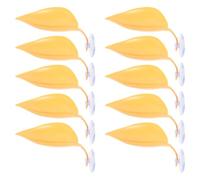 TOGEVAL 10pcs Plastic Leaf Platforms for Aquarium Décor and Betta Resting Bed, Yellow Tree Frog Habitat Accessories with Natural Habitat Simulation, Versatile Fish Tank Decoration