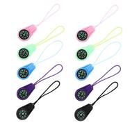 TOGEVAL 10pcs Plastic Pocket Compasses with Stylish Lanyard Shockproof Outdoor Navigation Gear for Hiking Camping Backpacking Adults