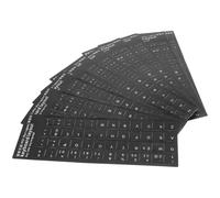 TOGEVAL 10Pcs Portuguese Keyboard Stickers Set, Matte Black Background with White Letters, Universal Keyboard Protector Cover for Laptop and Desktop Computers