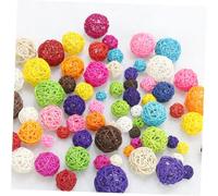 TOGEVAL 10PCS Red Rattan Balls Hanging Ornaments Natural Vine Decorative Balls for Wall Door Tree Hanging Decorations for Home Cafe Wedding Party