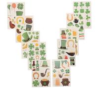TOGEVAL 10pcs Shamrock Stickers for Boy Girl Festive Temporary Face Decorations for Patrick's Day Celebrations Safe and Gentle Irish-themed Designs for Parties and Events