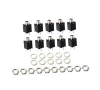 TOGEVAL 10pcs Square Guitar Endpin Jack Socket for Bass Guitar Input Output Jack Plug Accessories