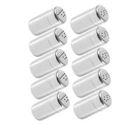 TOGEVAL 10pcs Stainless Steel Spice Shaker Set Portable Mini Seasoning Containers with Pour Holes for Salt Pepper Sugar Flour Compact Travel Friendly Jars for Home and Outdoor Use