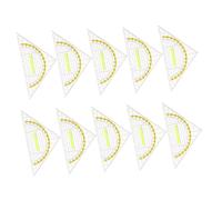 TOGEVAL 10pcs Transparent Protractor Engineering Ruler Architects Scale Drafting Kit Drafting Instruments Drawing Ruler Multifunctional Triangle with Handle for Drawing