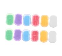 TOGEVAL 12 Boxes Portable Travel Soap Sheets Safe PP Material Compact Lightweight Soap Slices for Hand Cleaning Suitable for Camping Hiking Business Trips Outdoor Activities Refreshing