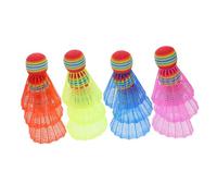 TOGEVAL 12 Pcs Colorful Big Head Badminton Shuttlecocks for Beginners Lightweight Plastic Rainbow Shuttlecock Set for Indoor Outdoor Garden Training and